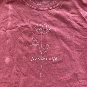 Graphic tee. Vintage Red color Atticus Floral t-shirt. Leave me Wild.